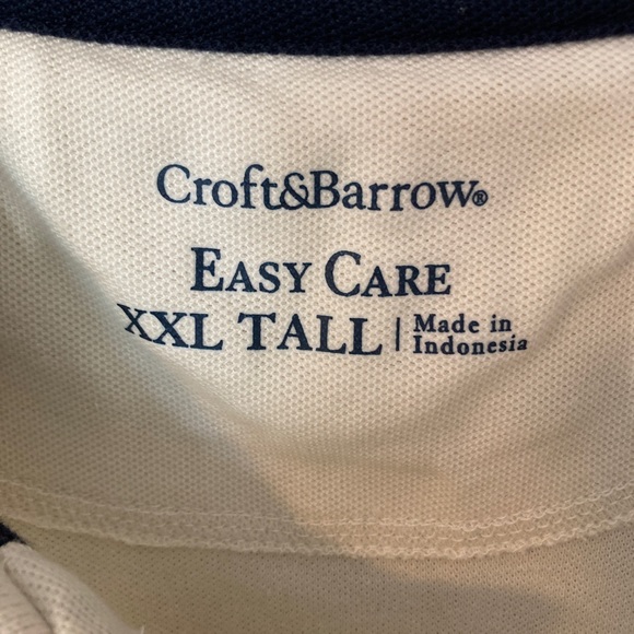 Croft and Borrow Cream Colored Men’s Polo Shirt, XXL Tall size - Picture 5 of 11